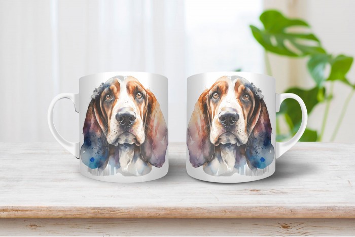 basset hound mintás bögre 2