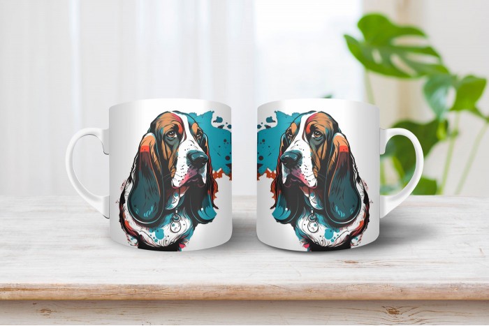 basset hound mintás bögre 2