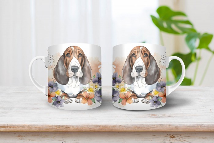 basset hound mintás bögre 2