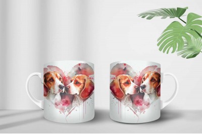 Beagle mintás bögre