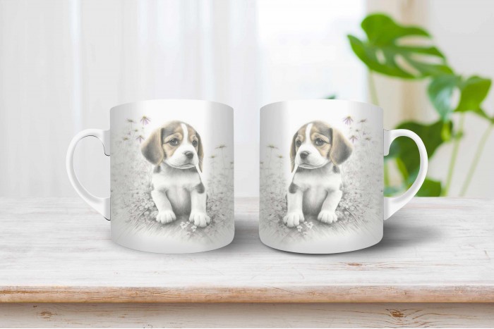 beagle kölyök mintás bögre 2
