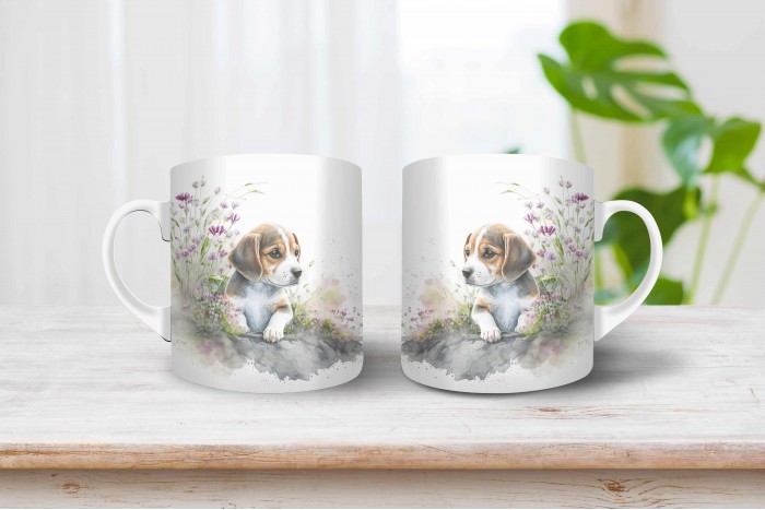 beagle kölyök mintás bögre 2