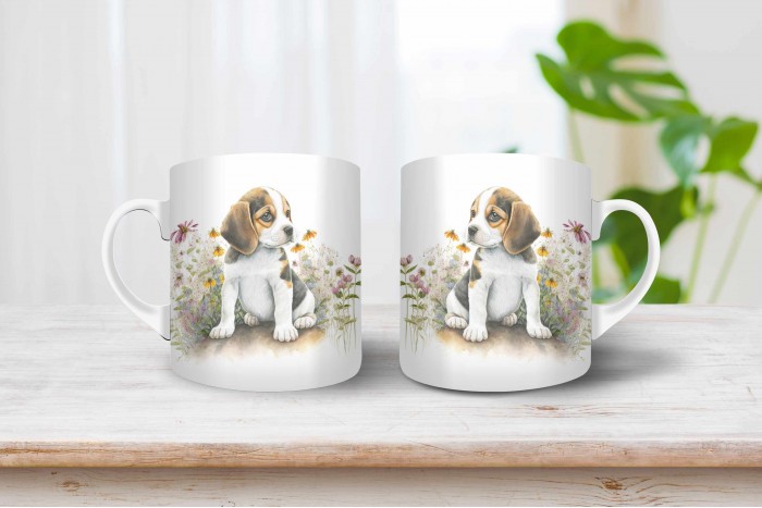beagle kölyök mintás bögre 2