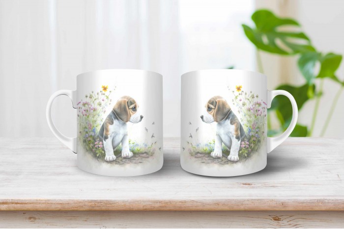 beagle kölyök mintás bögre 2