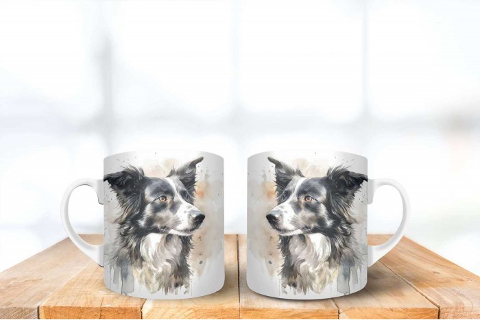 border collie mintás bögre 2