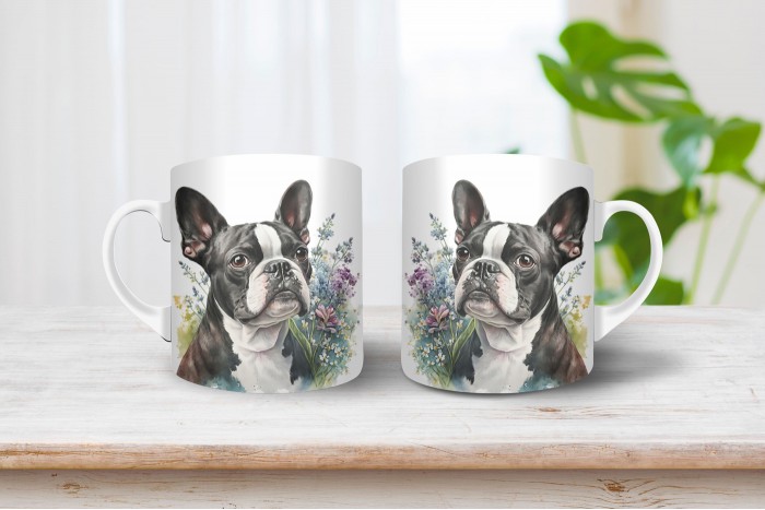 boston terrier mintás bögre 2
