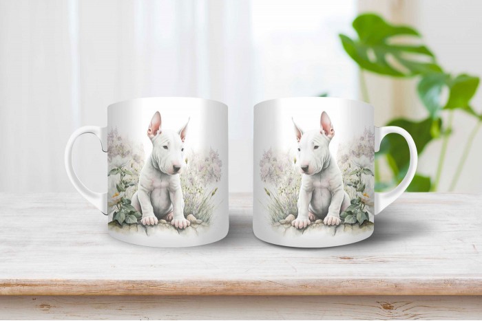 bullterrier kölyök mintás bögre 2
