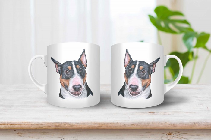 bullterrier mintás bögre 2