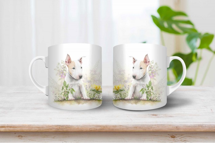 bullterrier kölyök mintás bögre 2