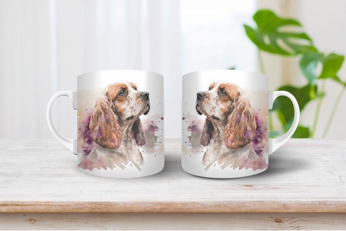 cocker spániel mintás bögre 2