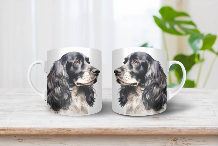 fekete-fehér cocker spániel bögre 2