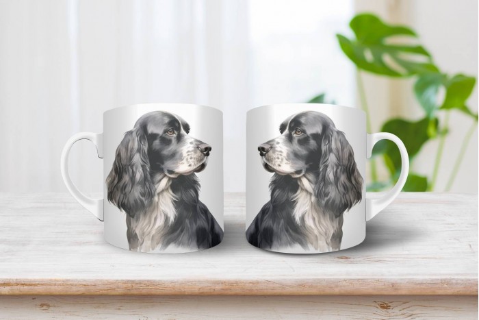 fekete-fehér cocker spániel bögre 2