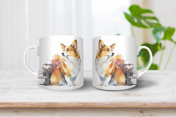 corgi mintás bögre 2