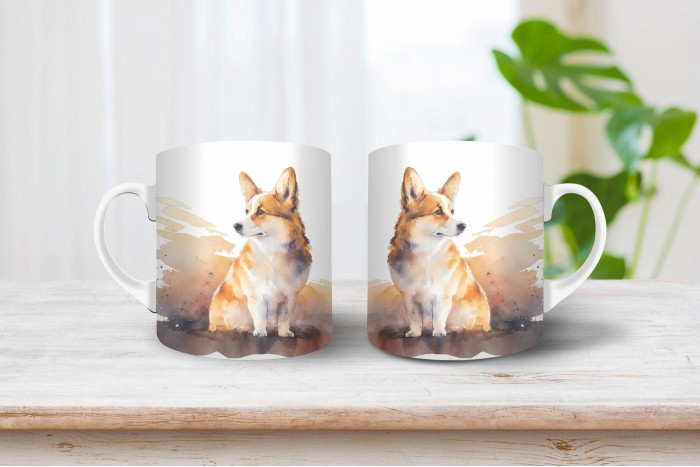 corgi mintás bögre 2
