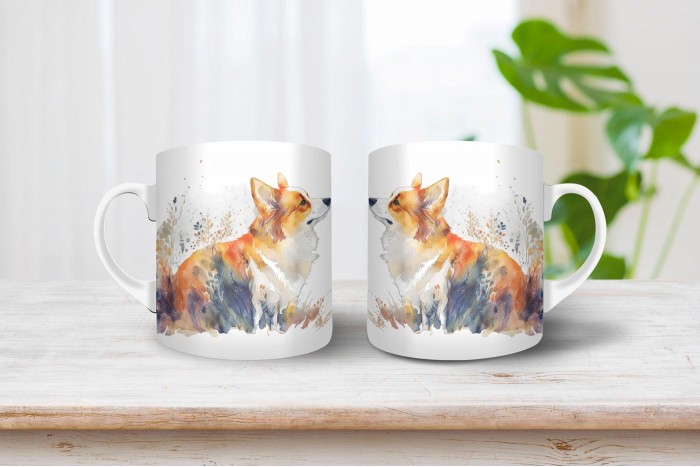 corgi mintás bögre 2