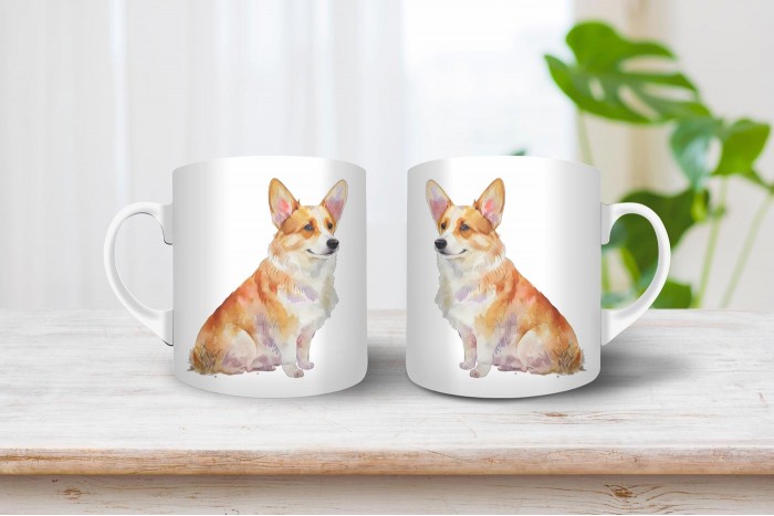 corgi mintás bögre 2