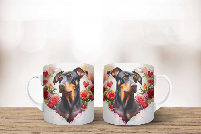 dobermann mintás bögre 2