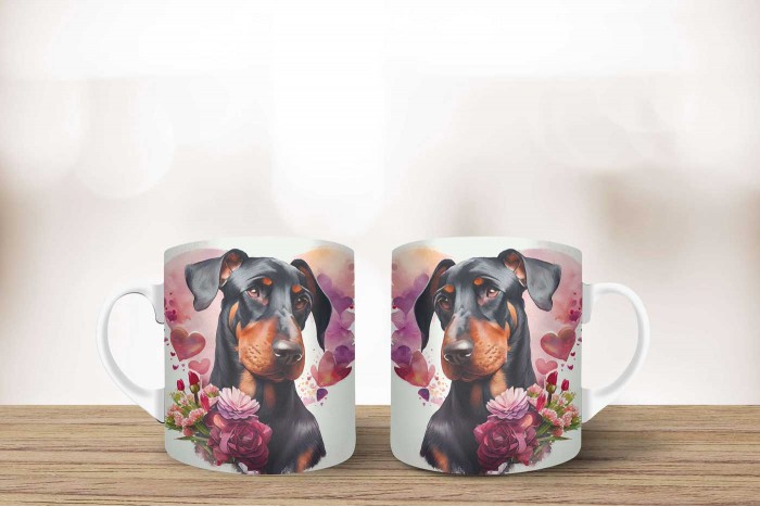 dobermann mintás bögre 2