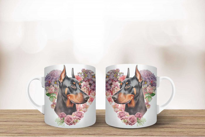 dobermann mintás bögre 2