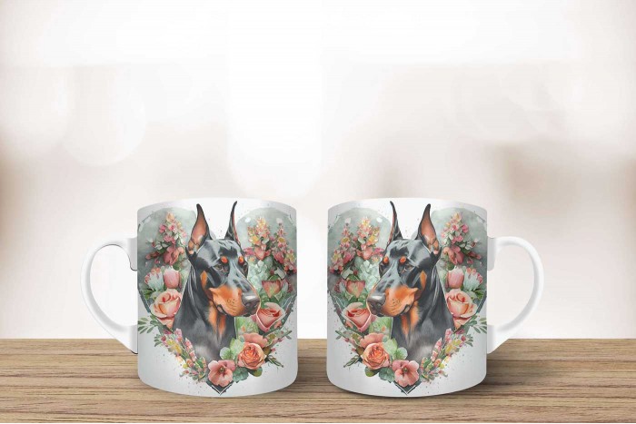 dobermann mintás bögre 2