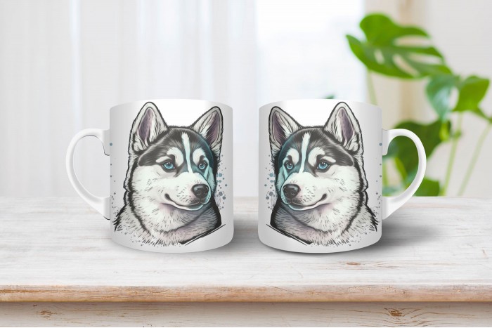 husky mintás bögre 2