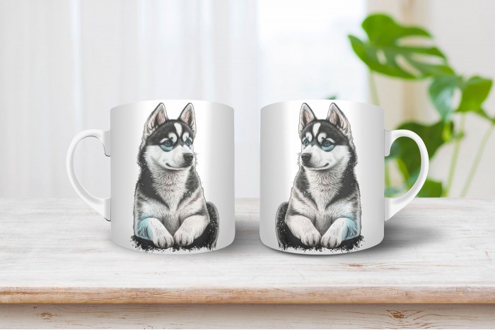 husky mintás bögre 2