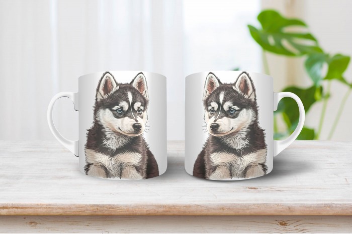 husky mintás bögre 2