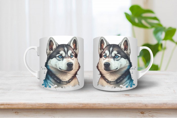 husky mintás bögre 2