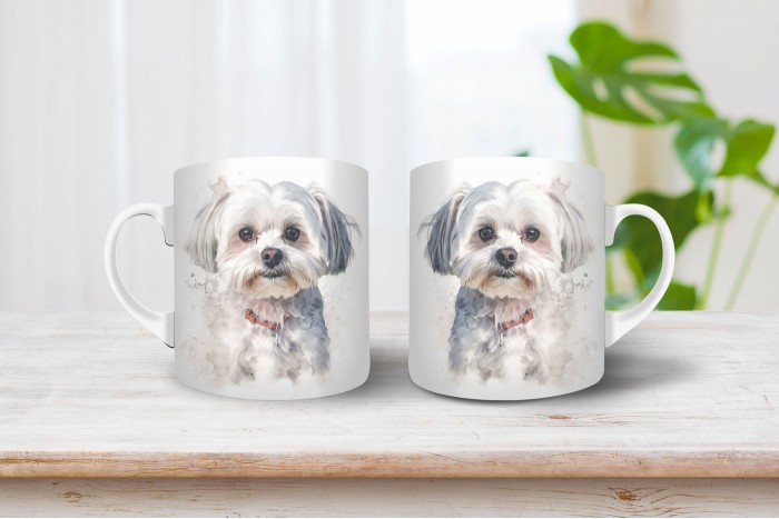 máltai selyemkutya mintás bögre 2