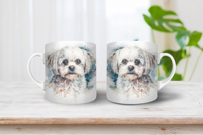 máltai selyemkutya mintás bögre 2