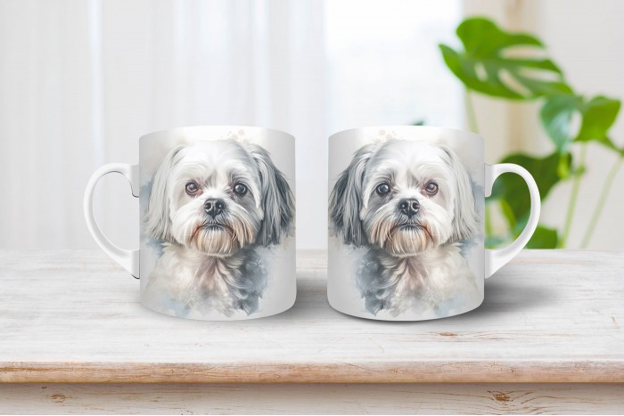 máltai selyemkutya mintás bögre 2