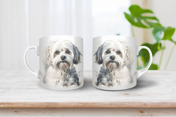 máltai selyemkutya mintás bögre 2