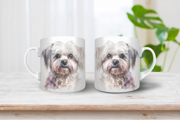 máltai selyemkutya mintás bögre 2