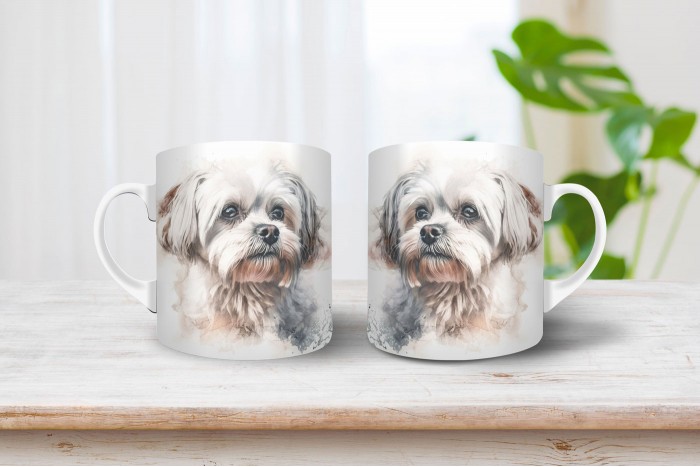 máltai selyemkutya mintás bögre 2