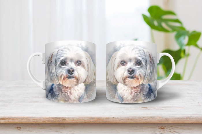 máltai selyemkutya mintás bögre 2