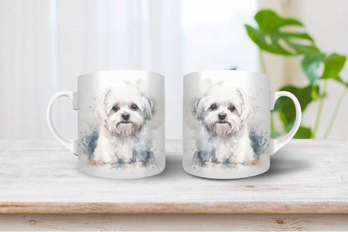 máltai selyemkutya mintás bögre 2