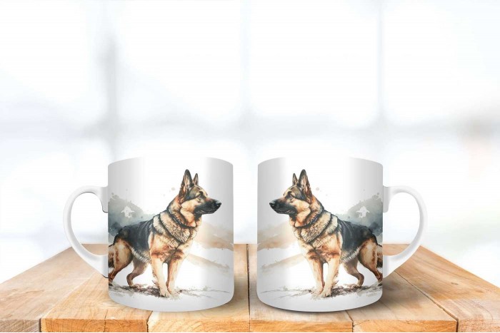 németjuhász mintás bögre 2