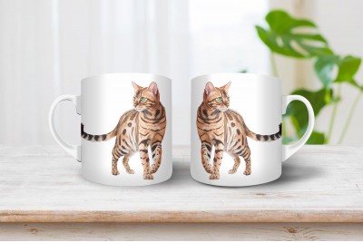 Bengáli macska mintás bögre