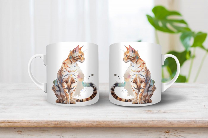 bengáli macska mintás bögre 2