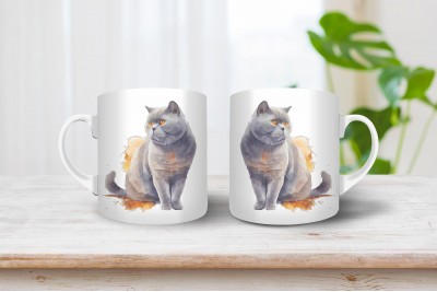 Brit rövidszőrű macska mintás bögre