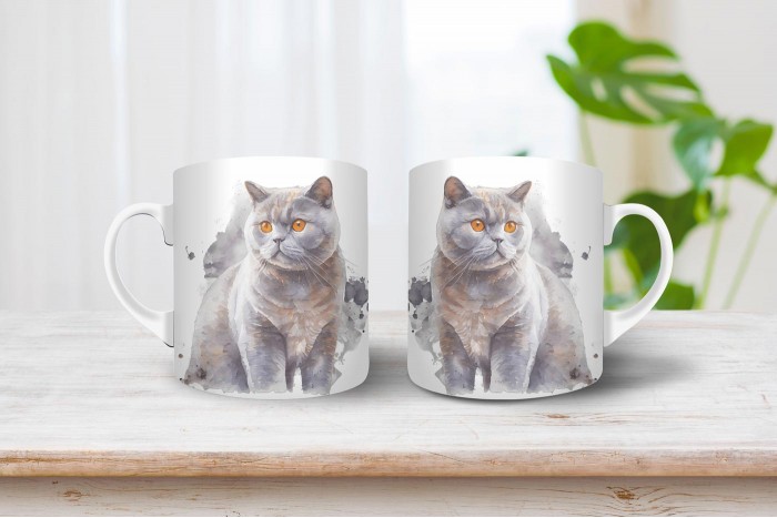 brit rövidszőrű macska mintás bögre 2