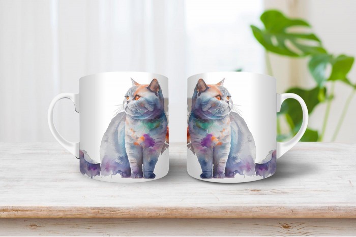 brit rövidszőrű macska mintás bögre 2