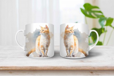 Vörös macskás bögre