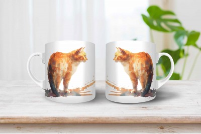 Vörös macskás bögre