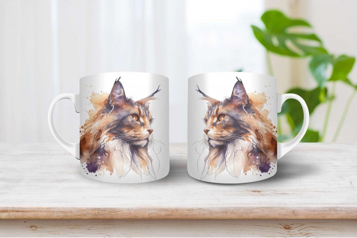 maine coon macska mintás bögre 2