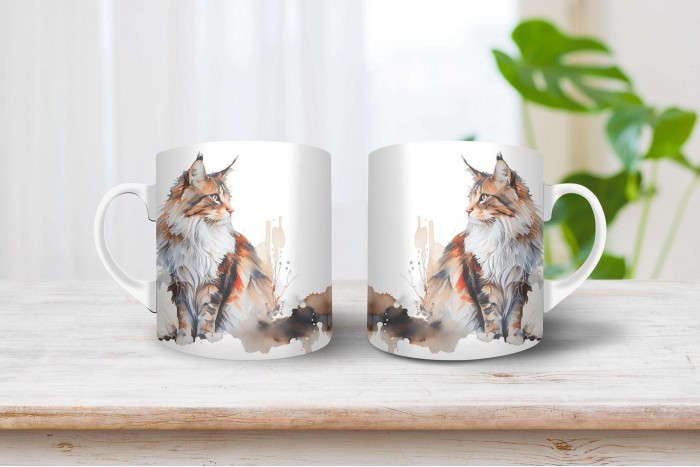 maine coon macska mintás bögre 2