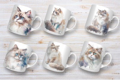 Ragdoll macska bögre