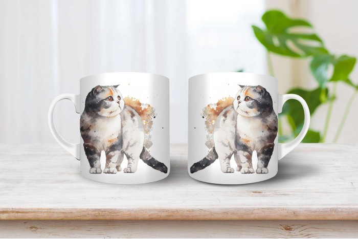 skót lógófülü macska mintás bögre 2