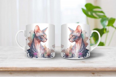 Szfinx macska mintás bögre