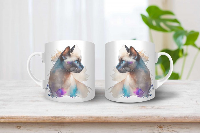 sziámi macska mintás bögre 2